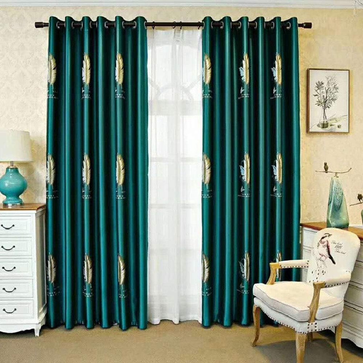 Woonkamer Eetkamer, Brokaat Stof/Borduurwerk/Verduisterende Gordijnen, Grommet Raambehandeling Gordijn Gordijnpanelen/Voor Home-. 150 * 270cm