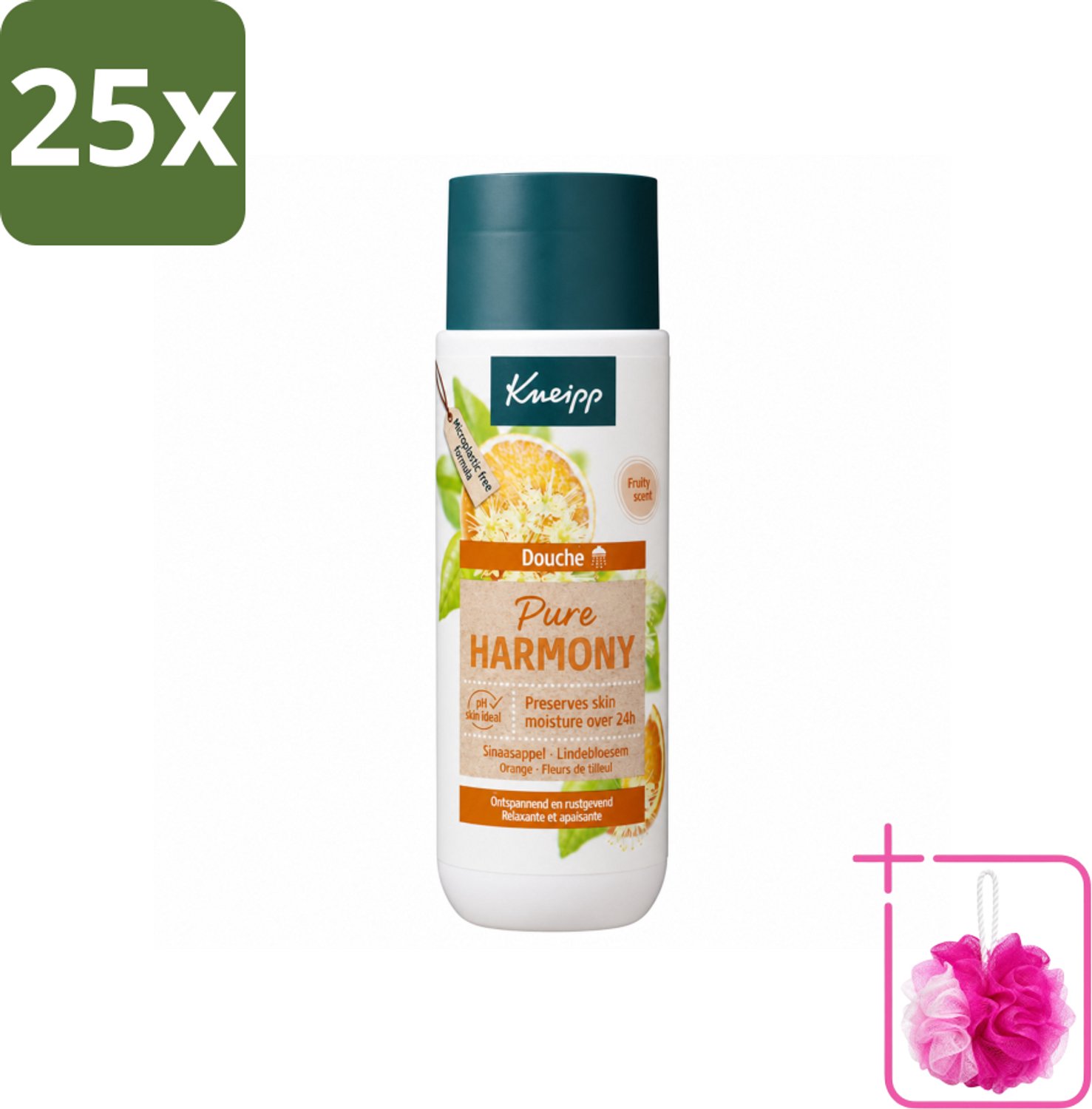 25 x Kneipp - Douchegel - Oranje lindebloesem - 200 ml - Bulkverpakking - Douchegel - Douchemop - Natuurlijke reiniging