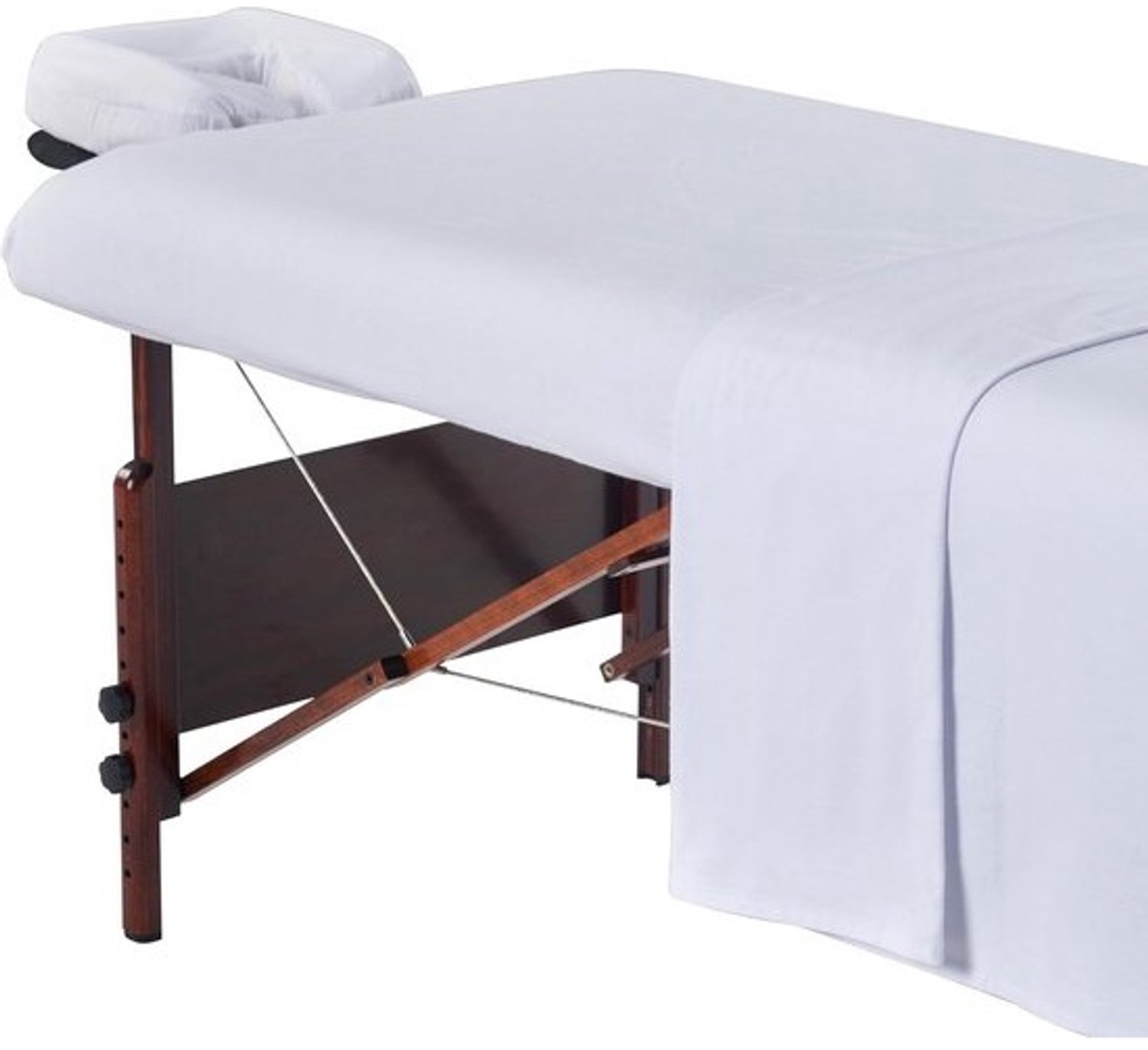 Massagelakenset - Behandelset - Professionele verzorging - Zacht katoenflanel - 3-delig - Wit