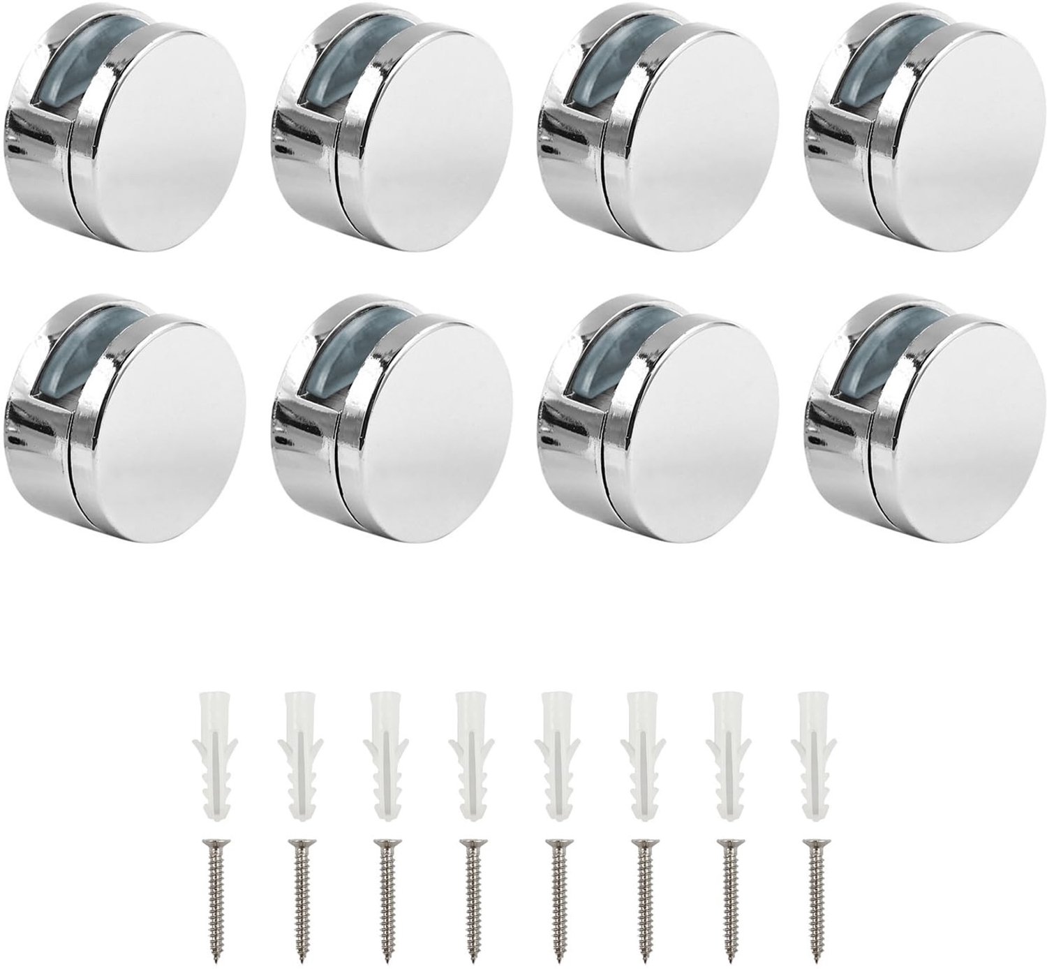 8 Stuks Spiegelhouders met Bevestiging voor Glas