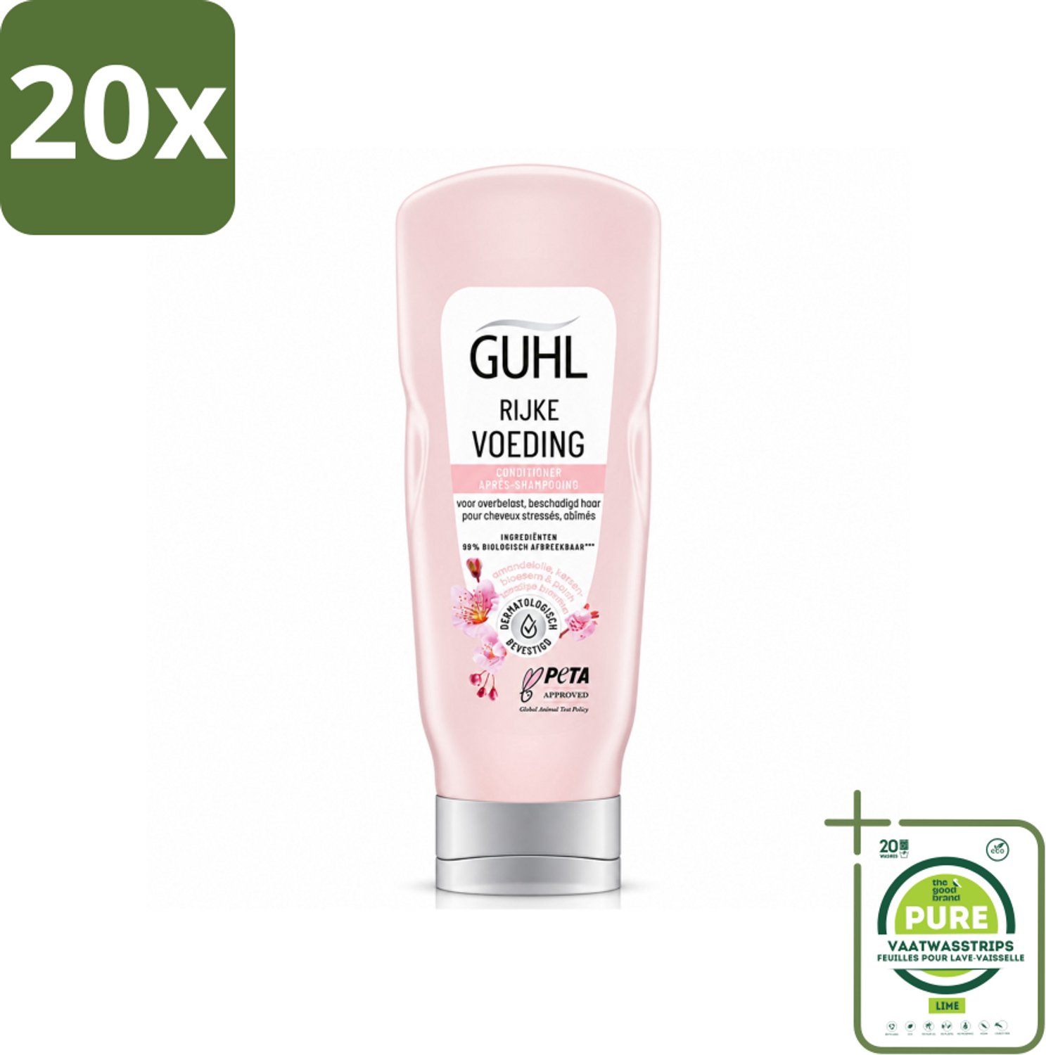 20 x Guhl - Conditioner - Rijke Voeding - 200 ml - Grootverpakking - Vaatwasstrips - Voeding Haar - Herstel Haar - Monoi-olie - Droog Haar - Haarbreuk