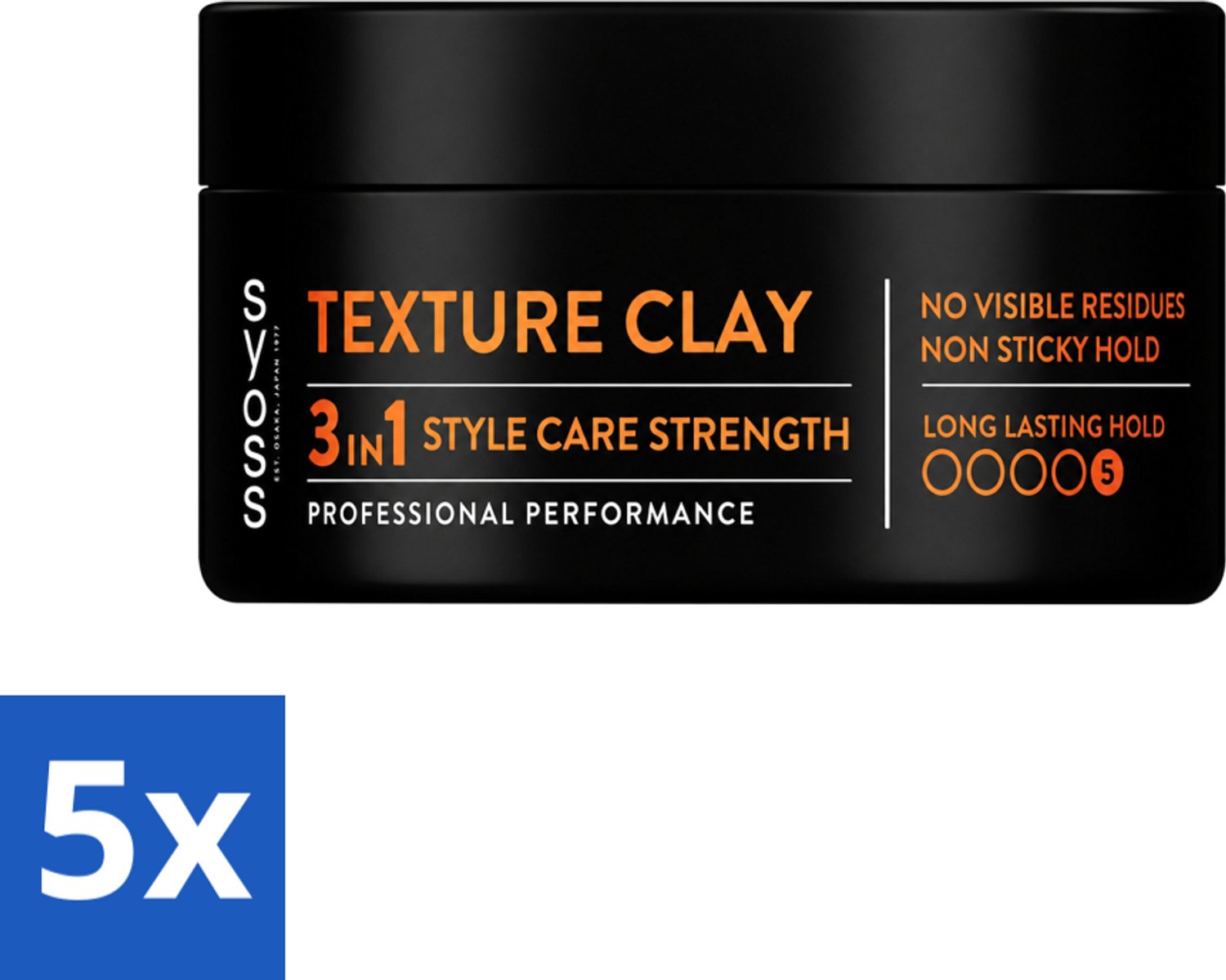 5 x SYOSS - Texture Clay - Verzorging - Langdurige Styling - 100ml - Voordeelverpakking - 5 stuks