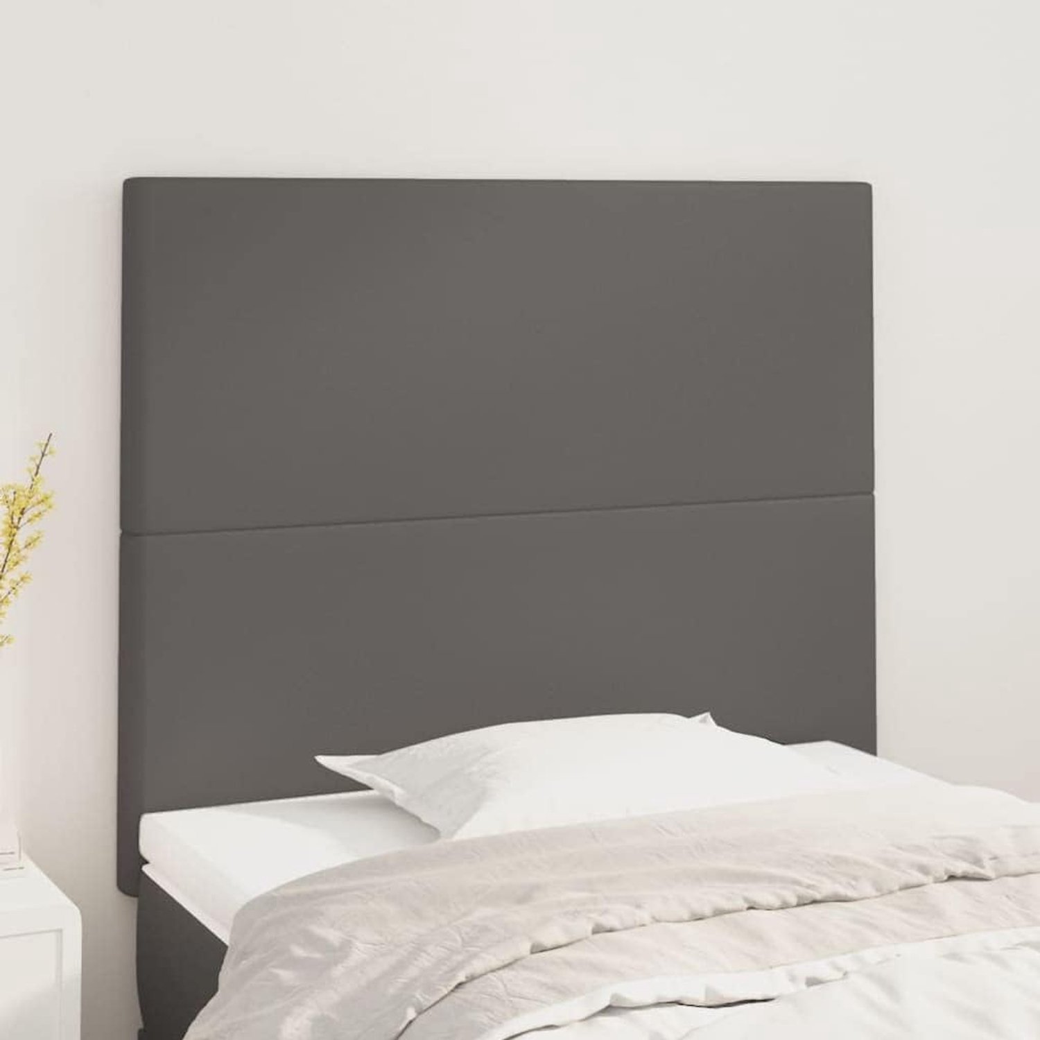 Hoofdbord 80 x 5 x 118/128 cm, kunstleer, bedhoofdsteun met in hoogte verstelbare functie en stabiele houten poten voor uitstekende rugondersteuning, duurzaam