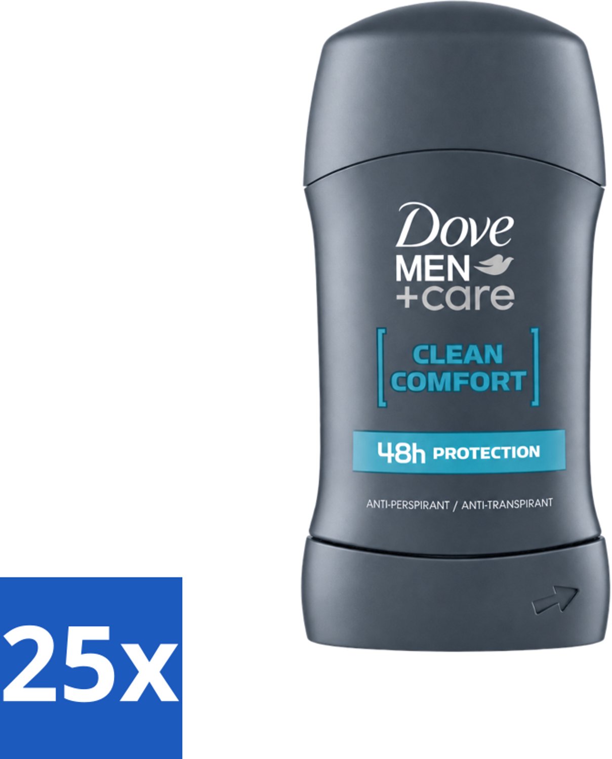25 x Dove - Deodorant - Stick Clean Comfort - Zachte bescherming - 50 ml - Voordeelverpakking - 25 stuks