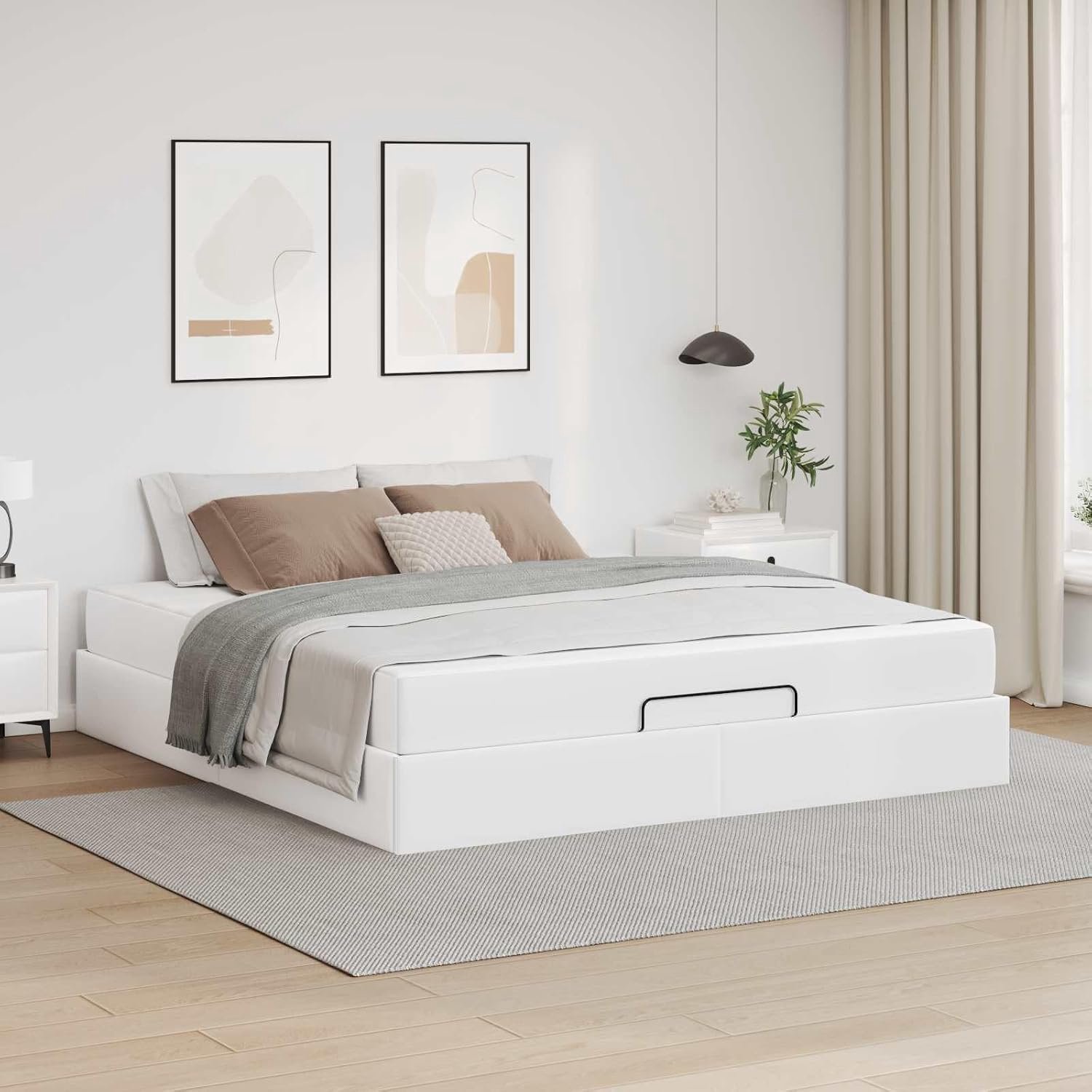 PVC frame minimalistisch slaapkamerbed 160x200 cm zuiverwit