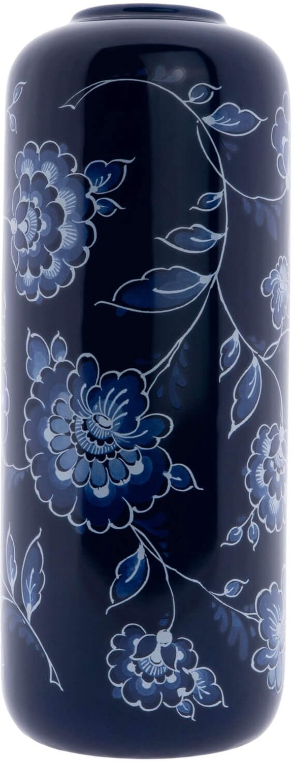Heinen Delfts Blauw Cilindervaas Blauw - Cabinet des Fleurs - Keramiek - 26 cm