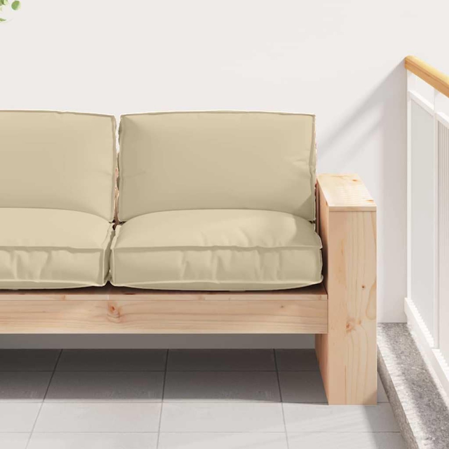 Kussen 80 x 80 x 12 cm van Oxford-stof, beige, waterafstotend voor binnen en buiten – ideaal voor terras, woonkamer of tuin met onderhoudsvriendelijk