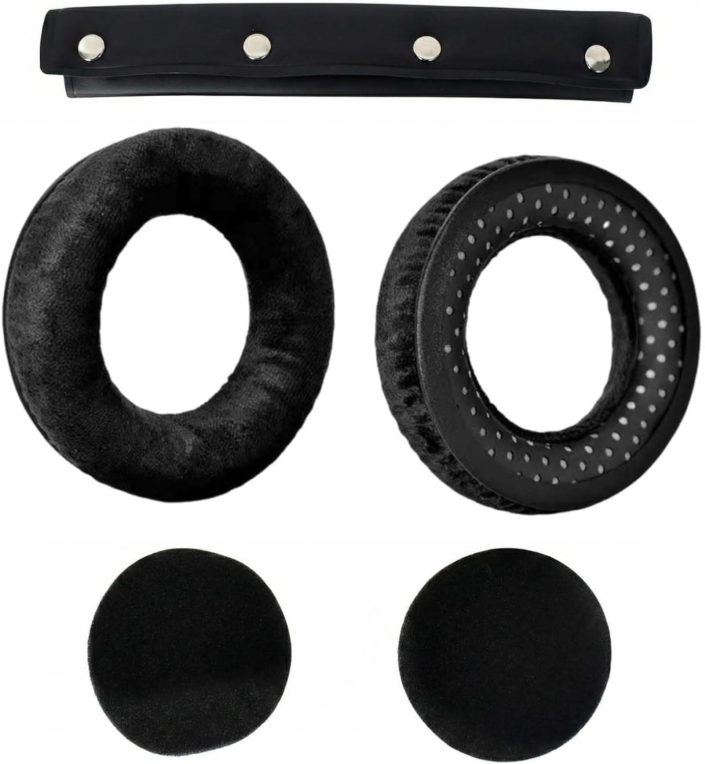 Zwarte fluwelen oorkussens met schuim + kussen, geschikt voor Beyerdynamic DT990, DT880, DT770 Pro - Comfortabel, duurzaam en vervangbaar