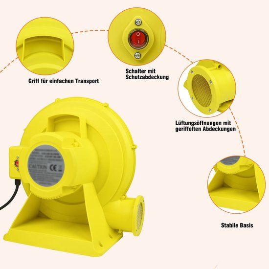 750W Elektrische Blower voor Opblaasbare Speeltoestellen — afbeelding 2