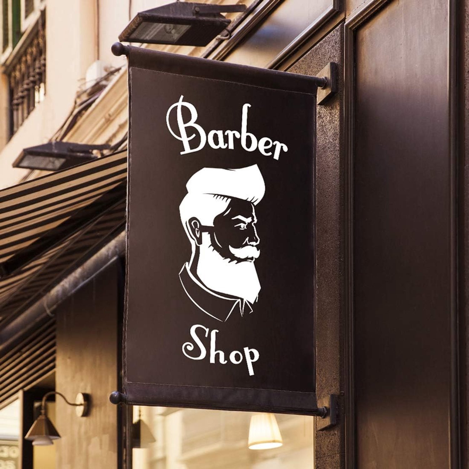 Merkloze Barbershop Muursticker - Vinyl Decoratie voor Raam & Muur