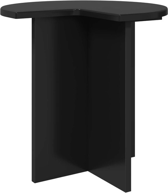 Bijzettafel, set van 2 stuks, van houtmateriaal, Ø 39 x 38 cm, zwart eiken, ronde bijzettafel voor woonkamer en slaapkamer — afbeelding 4
