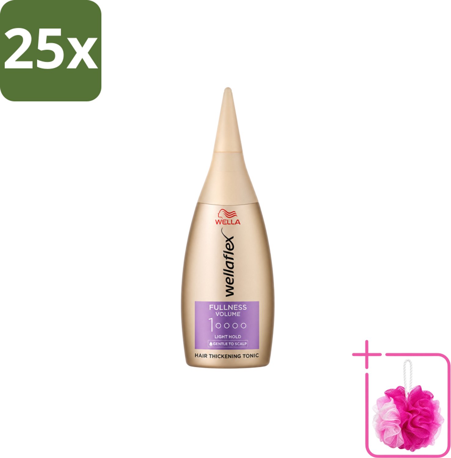 25 x Wella – Flex Fullness Volume – Haar Tonic – 100 ml - Bulkverpakking - Haarverdikker - Douchemop - Volume