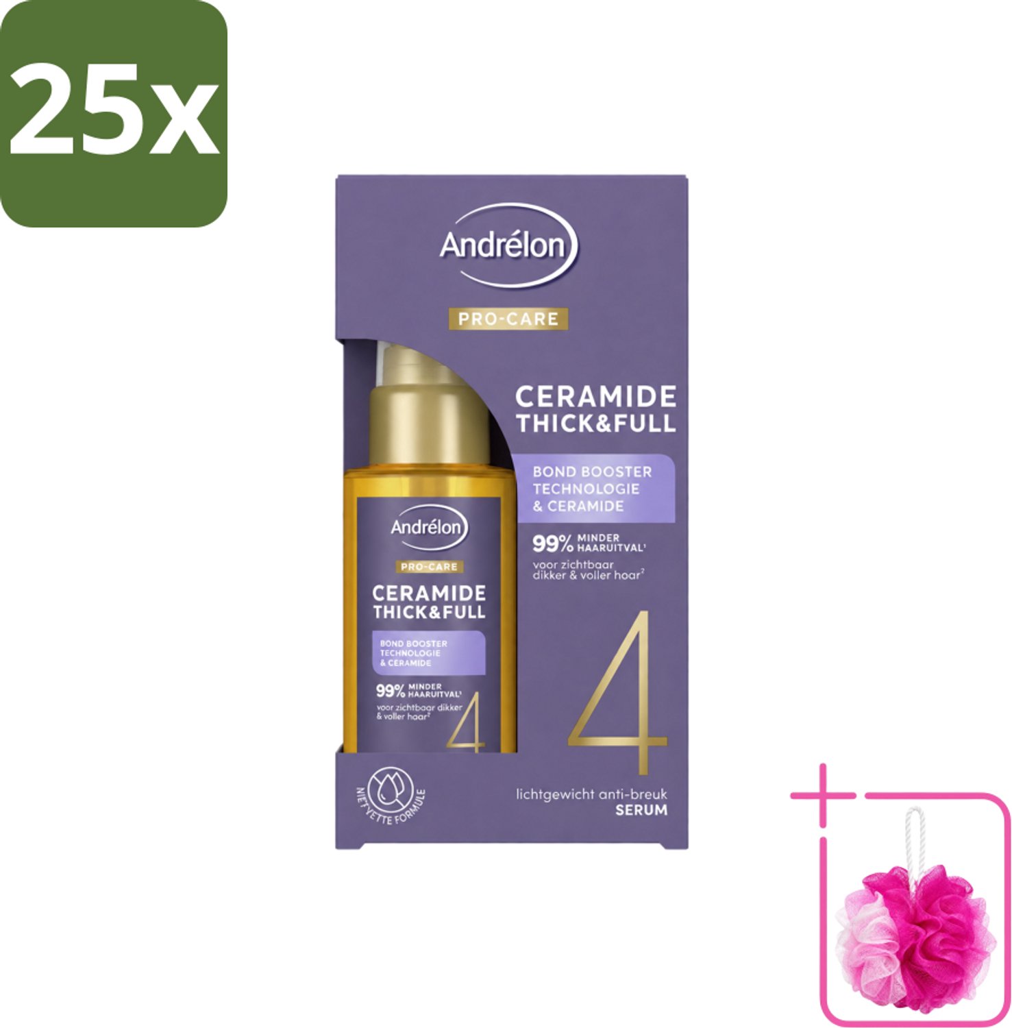 25 x Andrélon – Serum – Pro Care – 50 ml - Bulkverpakking - Fijn haar verzorging - Douchemop - Dun haar verzorging