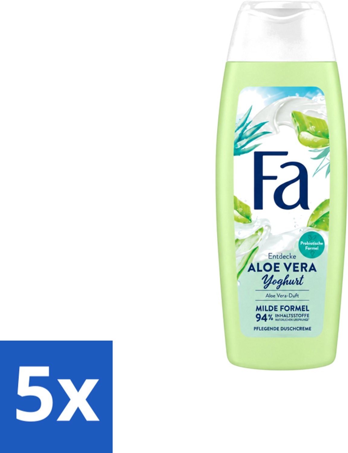 5 x Fa – Douchegel – Yoghurt Aloe Vera – 250 ml - Voordeelverpakking - 5 stuks