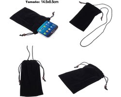 Cover Zachte Doek Flanellen Draagtas met Ketting en Loop Sluiting voor NOMU S50 PRO (2018) - Zwart
