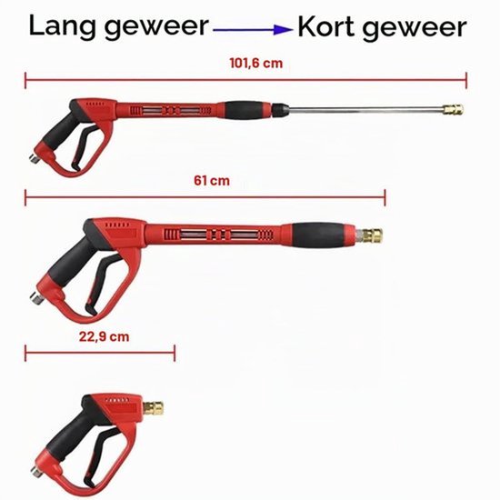 Hogedrukreiniger, hogedrukreiniger, hogedrukreiniger, pistool, 5000 psi, hogedrukreinigingspistool met reserveverlenging, 5 opzetstukken, voor het wassen van auto's — afbeelding 3