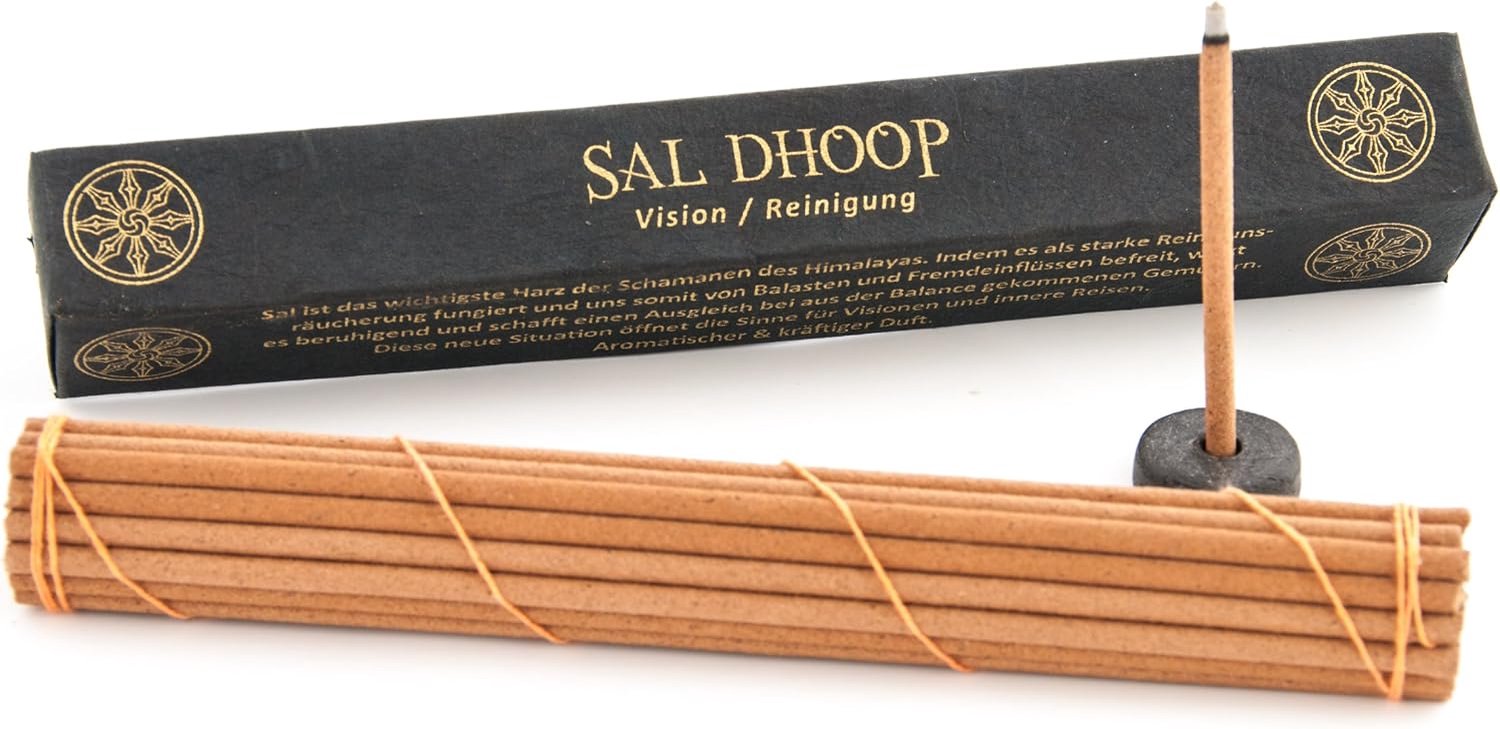 Wierookstokjes - Tibetaanse lijn - Sal Dhoop - 100% natuurlijk met keramische houder - m-winkel