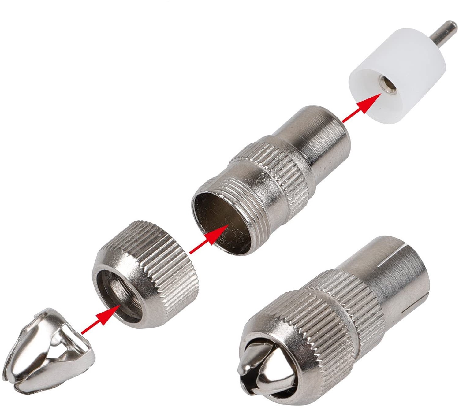 Coaxiale tv-antenne connector 2-pack - 1 x mannelijke 1 x vrouwelijke - voor eenvoudig aansluiten - m-winkel