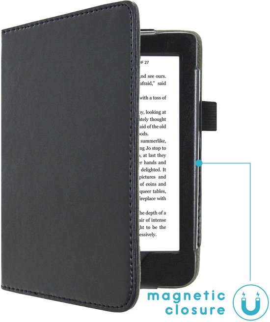 Hoesje geschikt voor Kobo Nia - iMoshion Vegan Leather Bookcase -Zwart van iMoshion — afbeelding 3