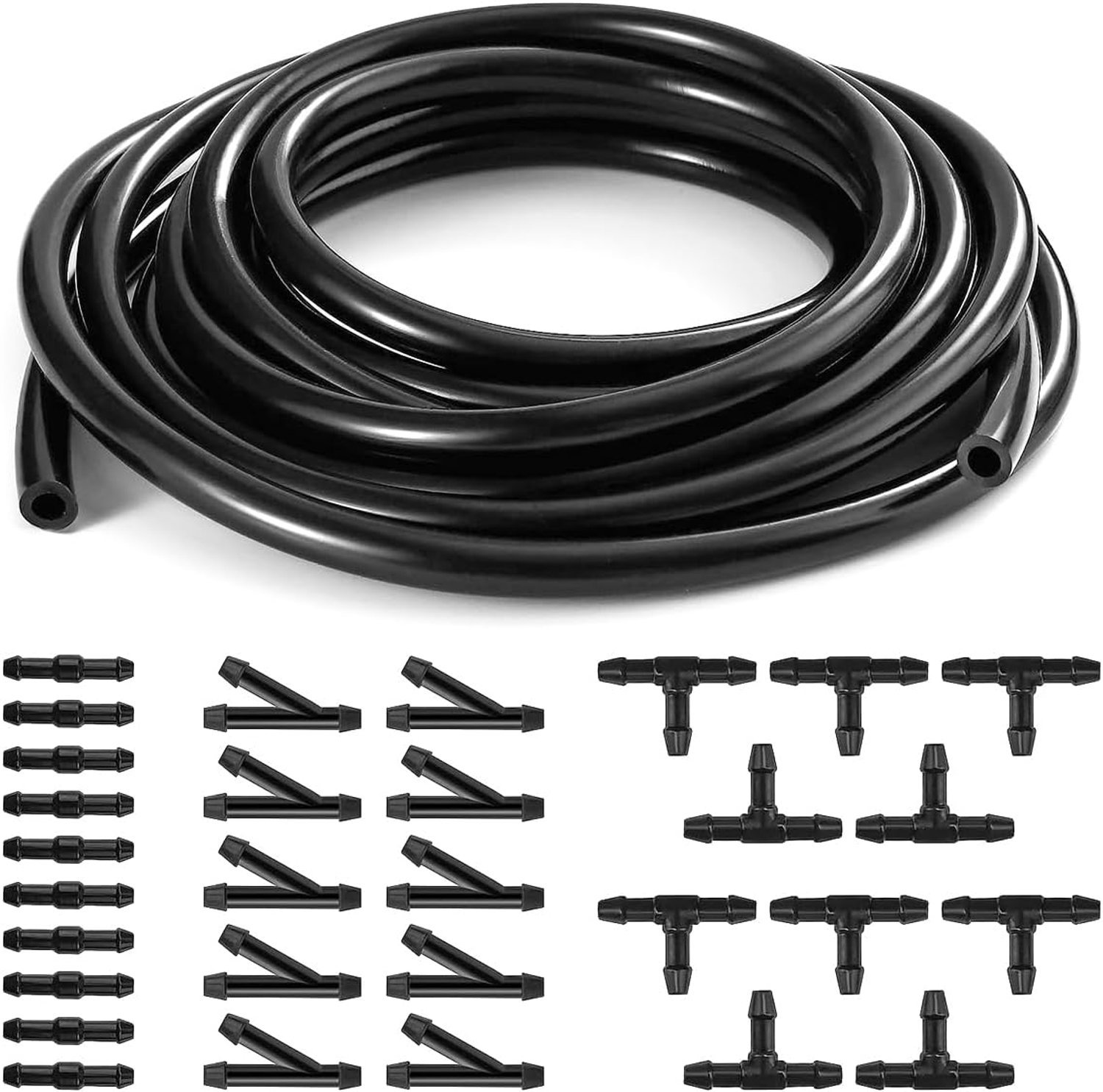 Ruitensproeierslangset 5m - 30 stuks Y I T type - universeel siliconen rubber - ServiceTopper