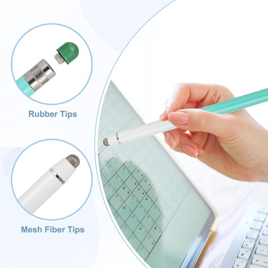 Styluspennen 2 stuks - 142 mm - blauw groen - hoge gevoeligheid voor touchscreen - m-winkel — afbeelding 2