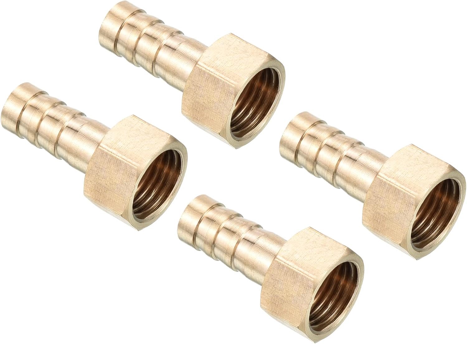 Slang stekelfitting 10 mm - G1/2 binnendraad - messing - geschikt voor vacuüm en vloeistofsysteem - 4 stuks - Vemera