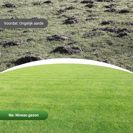 Gazonhark Nivelleerhark 207 cm - Gazonrakel met Rolkop 43 x 30 cm - Verstelbare Zware Stalen Gazonhark voor Tuin, Golfbaan en Sportveld - Grond Egaliseren, Zand Verspreiden en Gazon Onderhoud — afbeelding 4