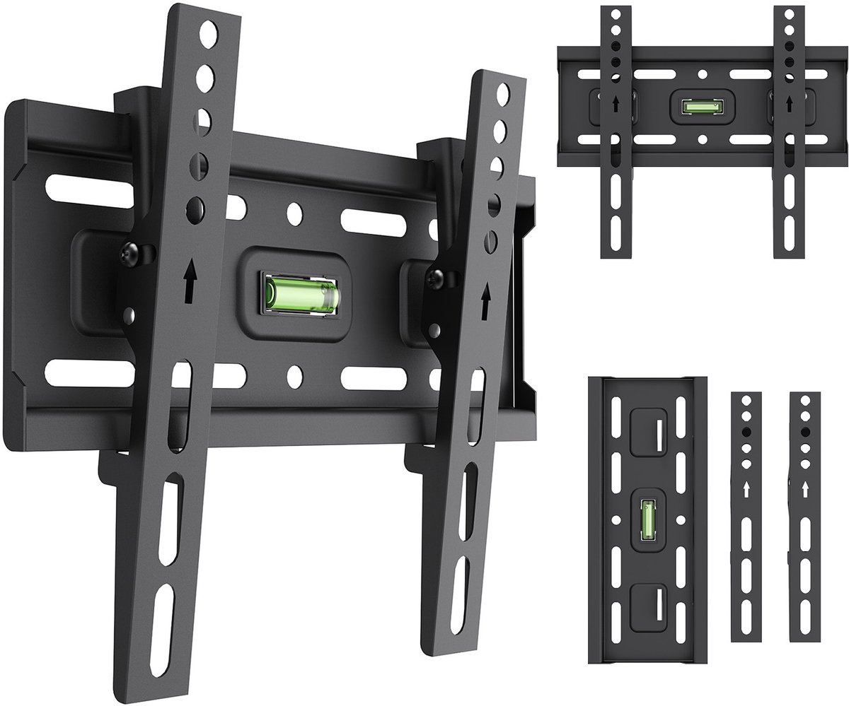Maclean TV-beugel - TV-houder - max. VESA 200x200, 13-43", tot 45 kg, zwart, kantelbaar +2°~-10°, MC-189