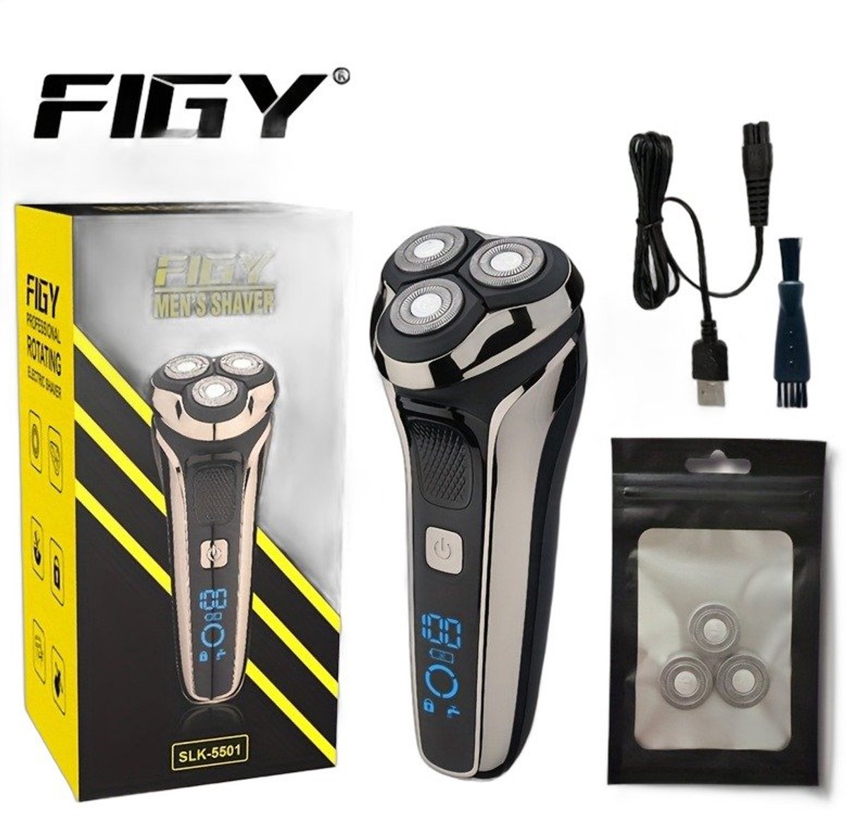 Currero Foil Shaver - Scheerapparaat Mannen - Hoofd Scheerapparaat - Head Shaver - Tondeuse met Trimmer - Lichaam en Baard - Oplaadbaar