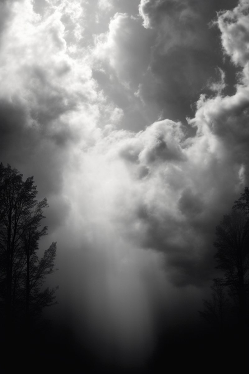 Zwart Wit Poster - Wolken - Wolk - Natuur - Wanddecoratie - posters - formaat 70x100cm - L819YR