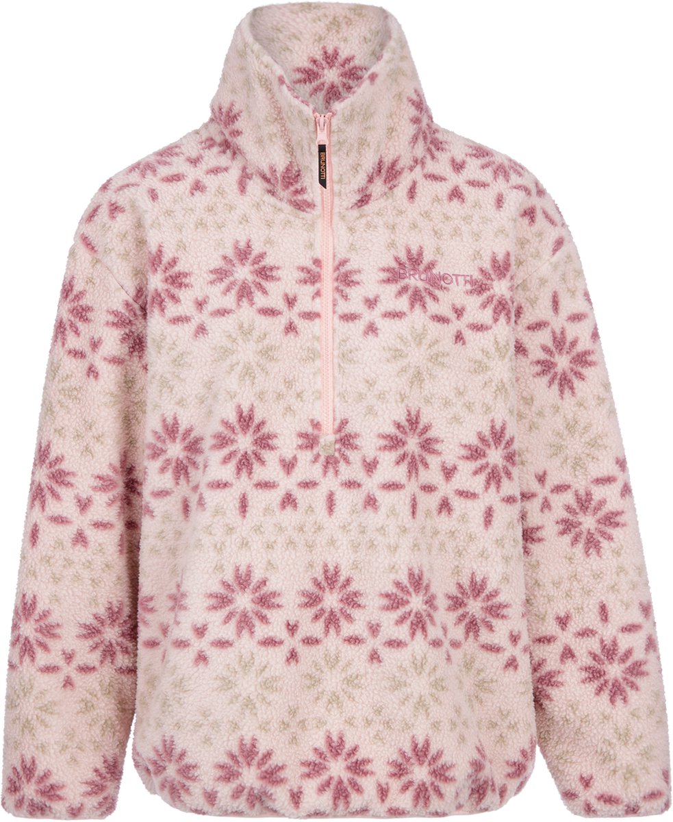 Brunotti - Rezan Teddy Fleece Dames - Sepia Rose - Fleece met Rits - Loose Fit - Extra Zacht - XL