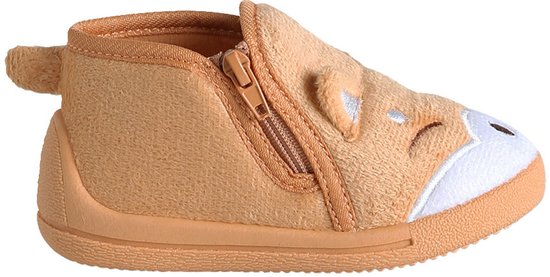 Canvas sloffen met rits voor baby's beige