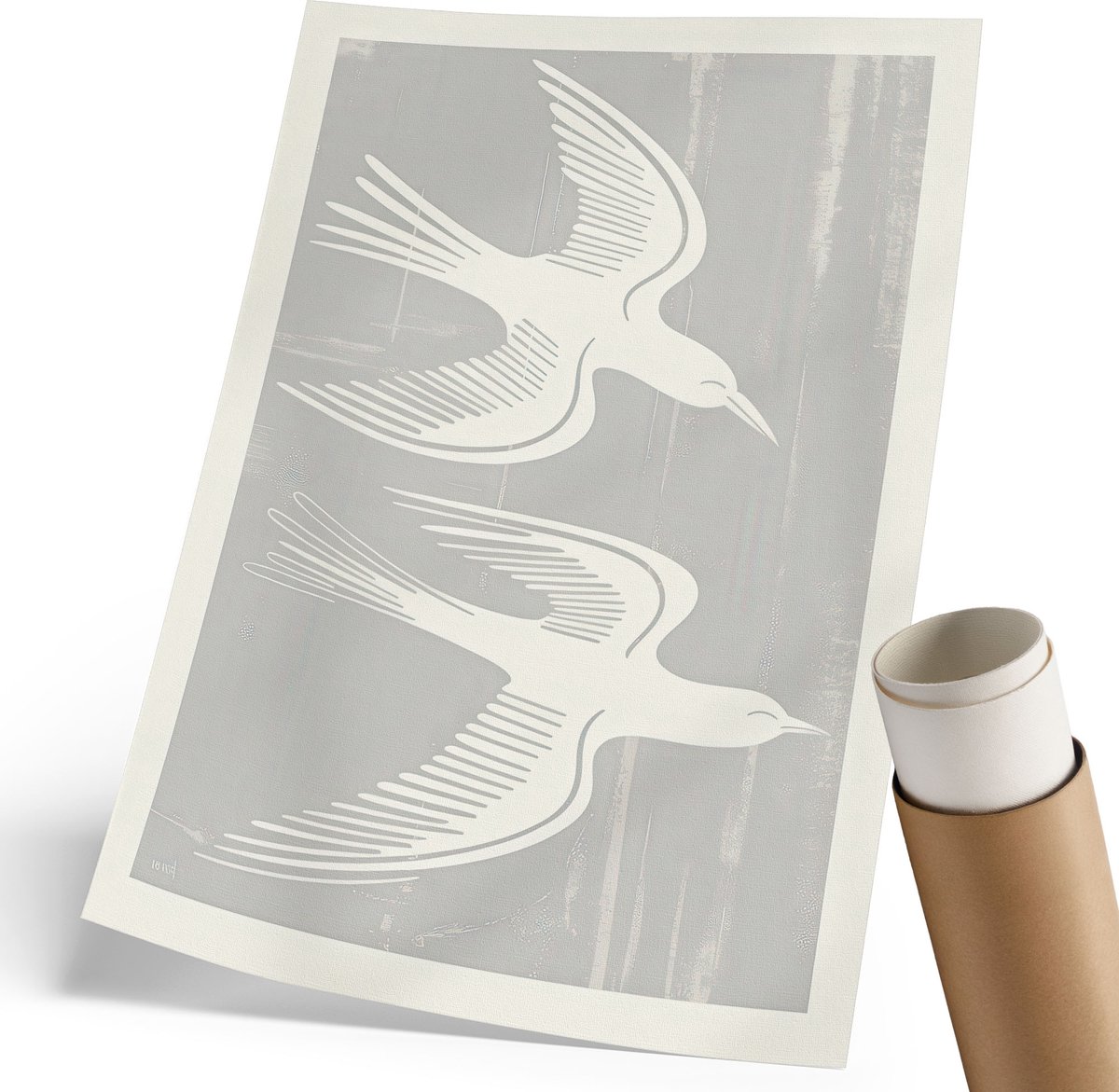 Wallfluent Canvas Poster Polycanvas - Gotische Boog, Zwart - 297 x 420 mm - Grijs Patroon - Rechthoek - Decoratieve poster - Kantoor - Klassiek