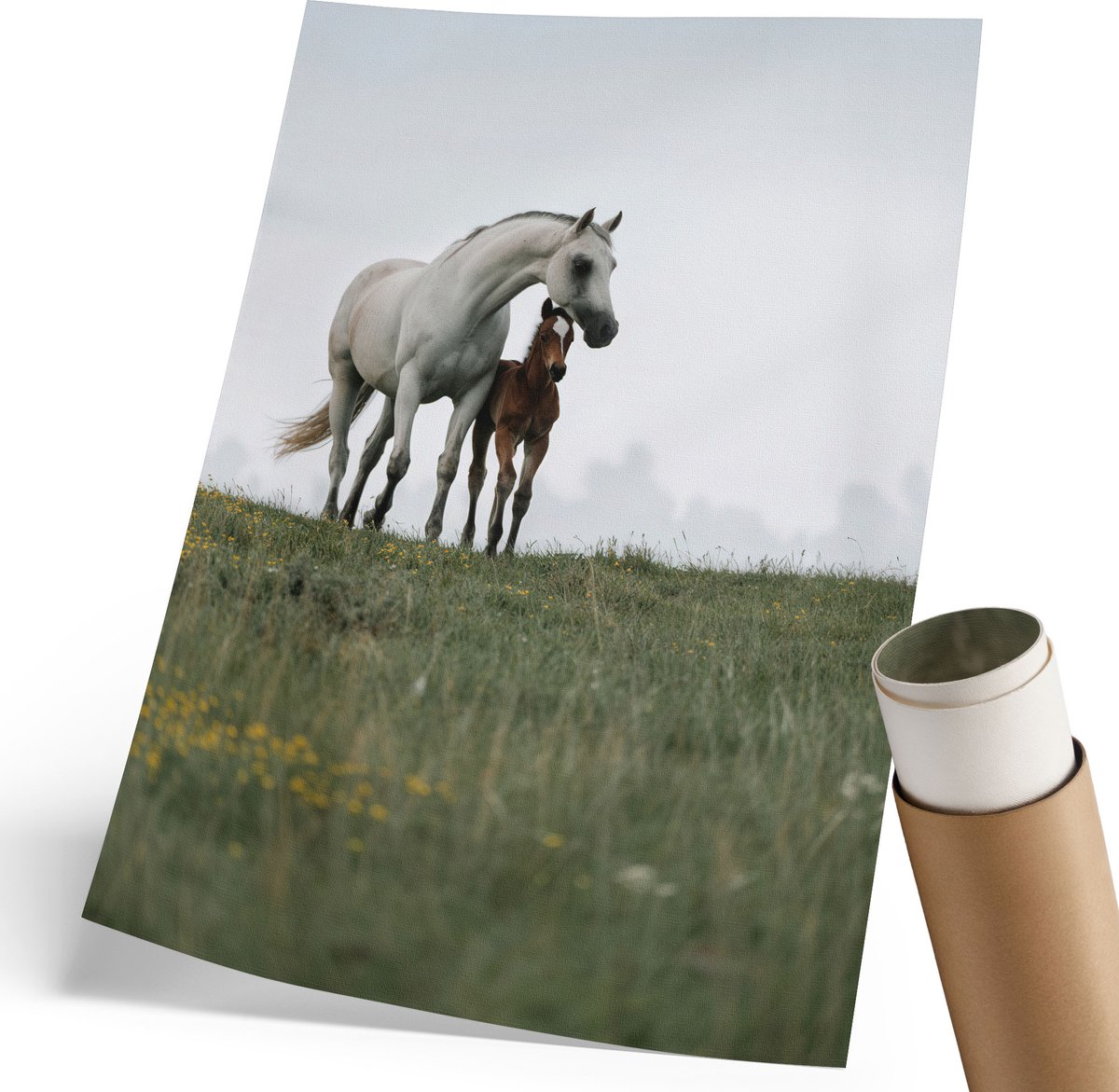 Wallfluent Polycanvas Wandposter - Sensuele Elegantie, Zwart-wit - 297 x 420 mm - Zwart Poster - Rechthoek - Interieurdecoratie - Kantoor - Klassiek