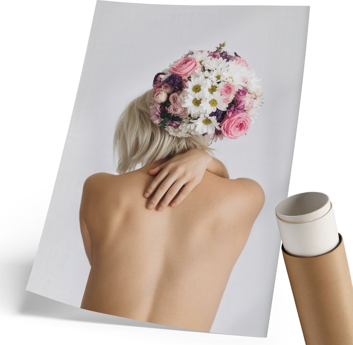 Coloray Polycanvas Poster - Paarden En De Natuur, Groente - 210 x 297 mm - Roze Motief - Rechthoek - Kunstposter - Slaapkamer - Romantisch