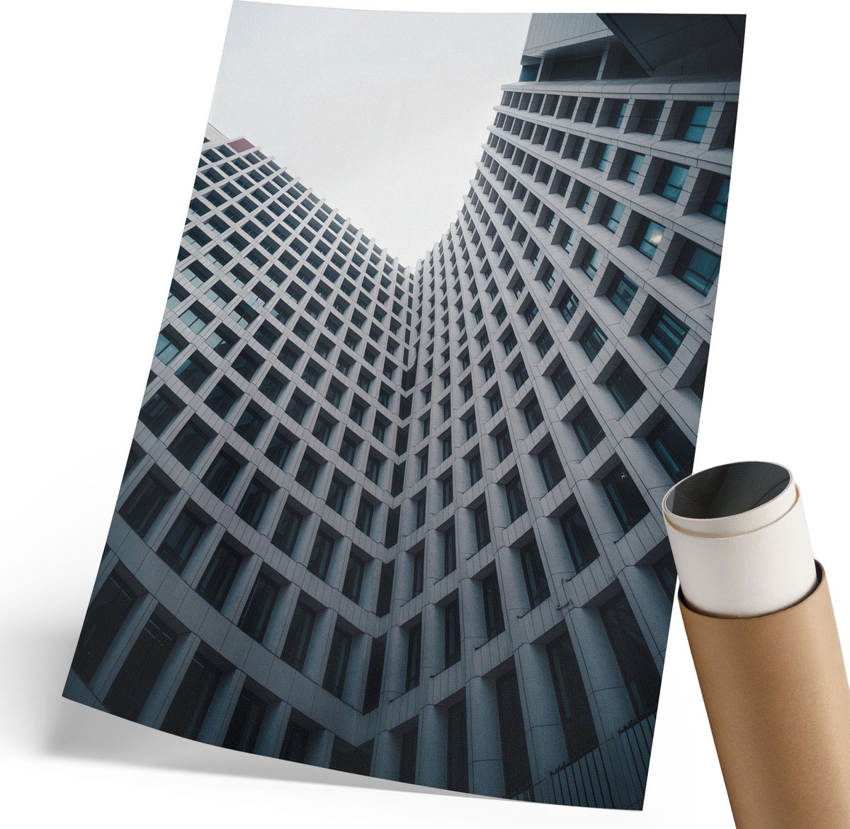 Coloray Canvas Poster Polycanvas - Modern Gebouw, Fotografie - 210 x 297 mm - Grijs Decoratie - Rechthoek - Decoratieve poster - Woonkamer, Slaapkamer, Kantoor - Modern