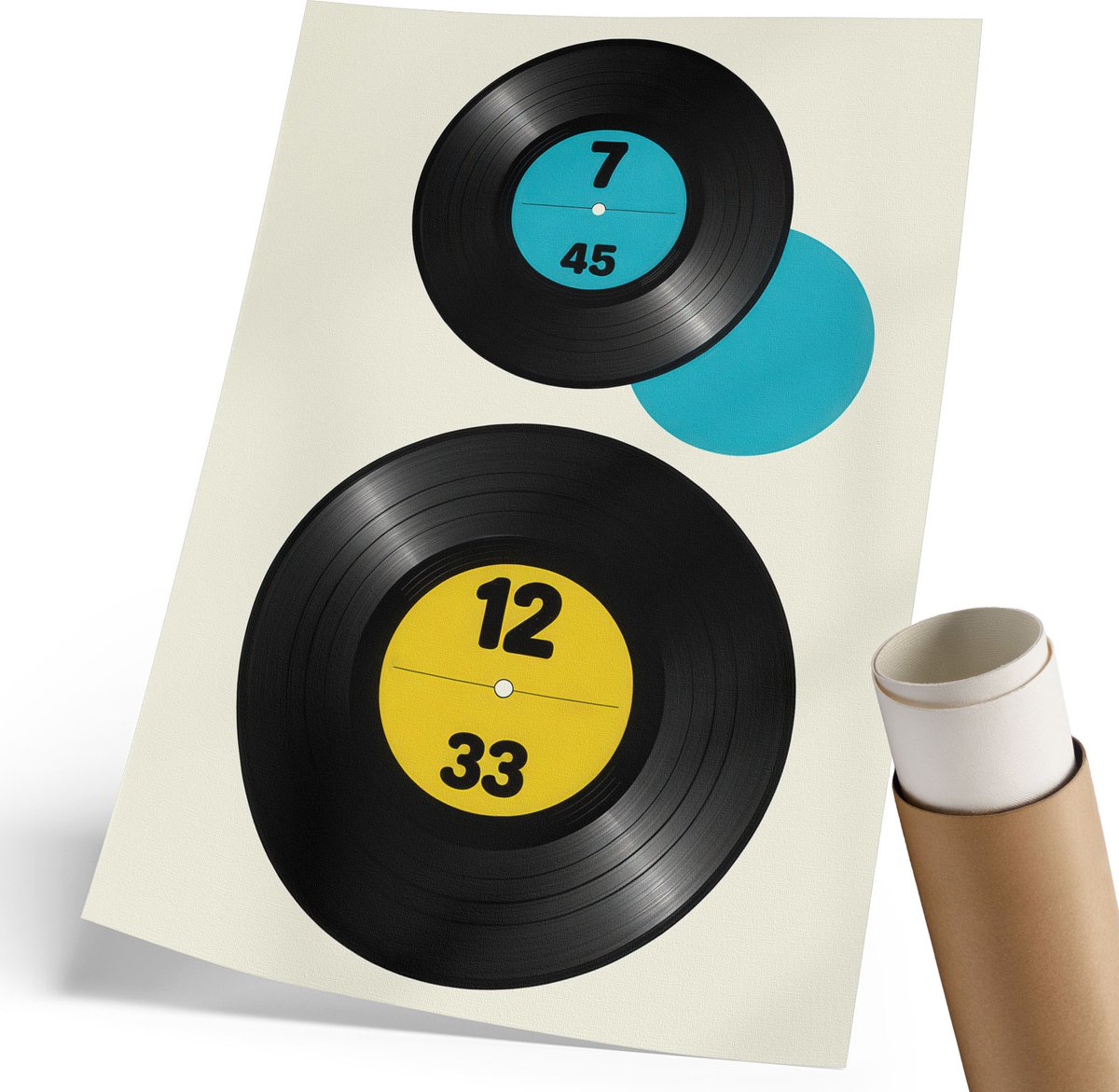 Coloray Polycanvas Wandposter - Vinylkunst, Illustratie - 210 x 297 mm - Zwart Illustratie - Rechthoek - Interieurdecoratie - Woonkamer, Slaapkamer, Kantoor - Modern