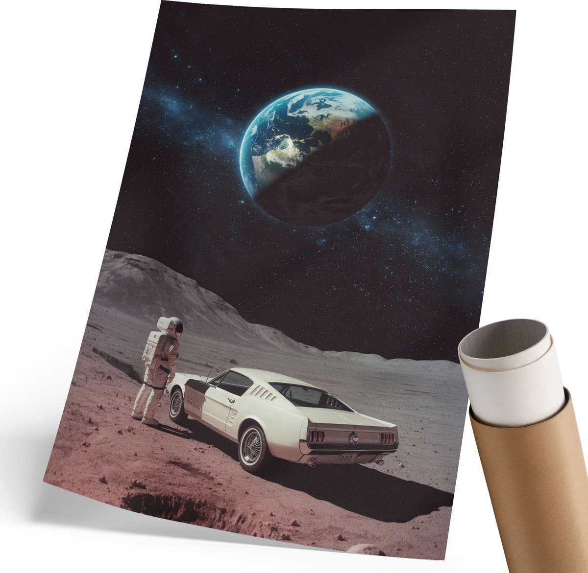 Coloray Polycanvas Poster - Een Reis Naar De Ruimte, Fotografie - 210 x 297 mm - Zwart Kunst - Rechthoek - Kunstposter - Woonkamer, Slaapkamer, Kantoor - Modern