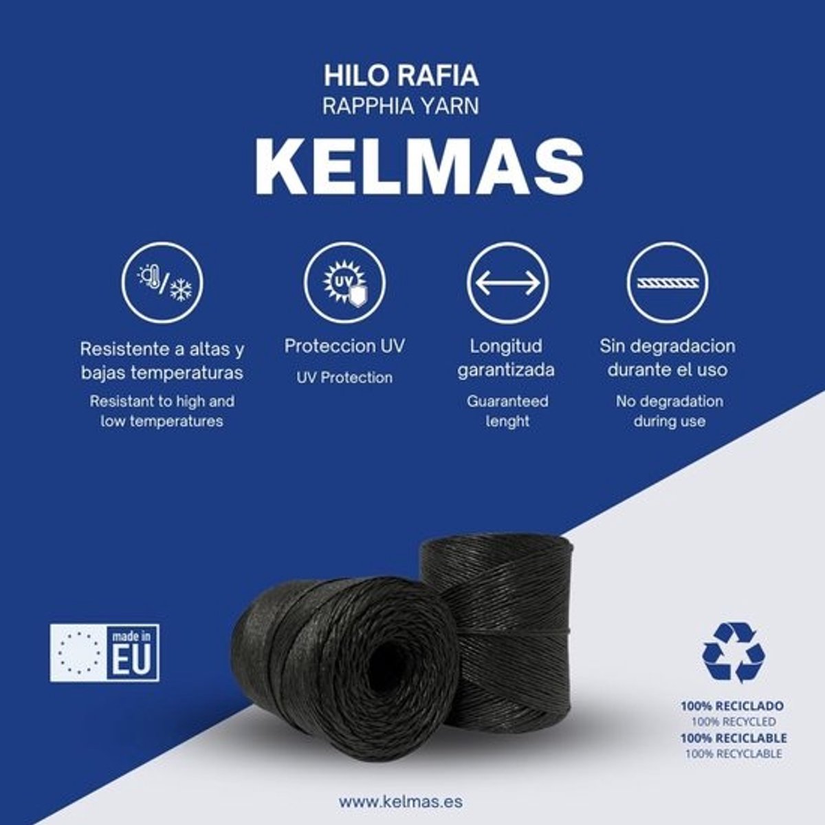 Rafia Spool - Bindtouw Tuin - Landbouw Tuinwerk - 100% Polypropyleen - 450 m 750 g - Zwart