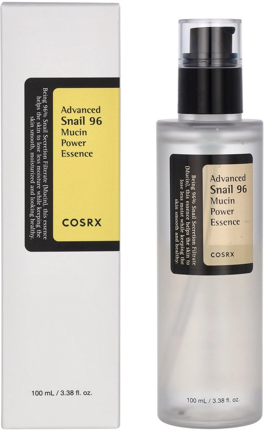Fles COSRX Advanced Snail 96 Mucin Power Essence met pompdispenser, 100 ml / 3.38 fl. oz.