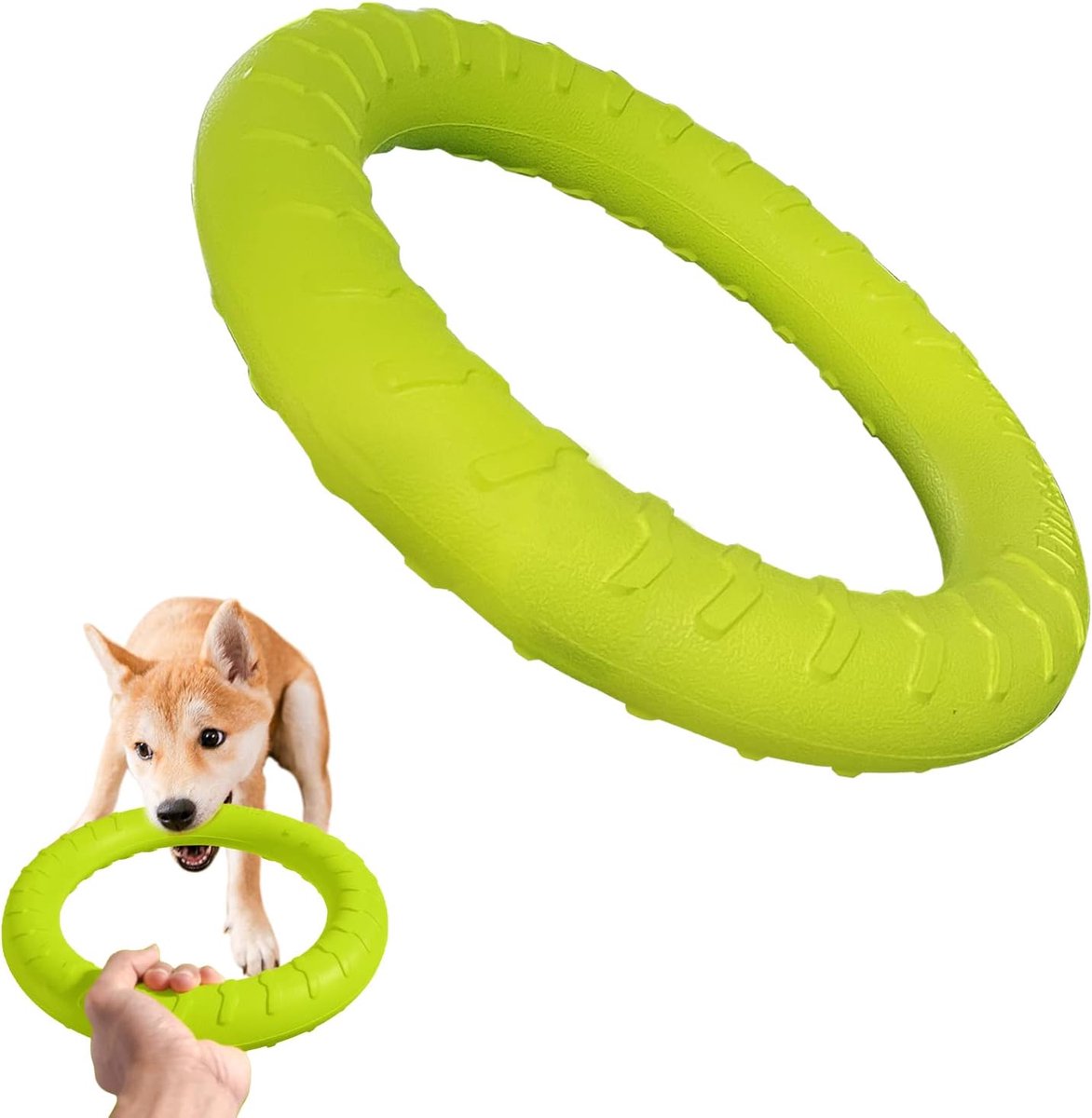 Grote, duurzame, onverwoestbare drijvende vliegende schijf, speelgoed voor honden die graag kauwen, om mee te zwemmen in het zwembad, te gooien, te vangen, te grijpen, te pitchen, en om binnen en buiten mee te spelen en te trainen.