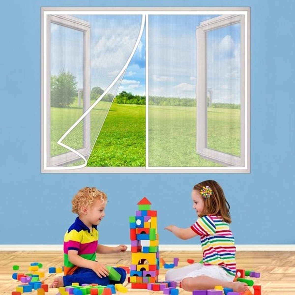 Magnetische Hordeuren - Vliegendeur Insectengaas - Frisse Lucht Binnen - Automatische Sluiting - 220x225 cm - Wit