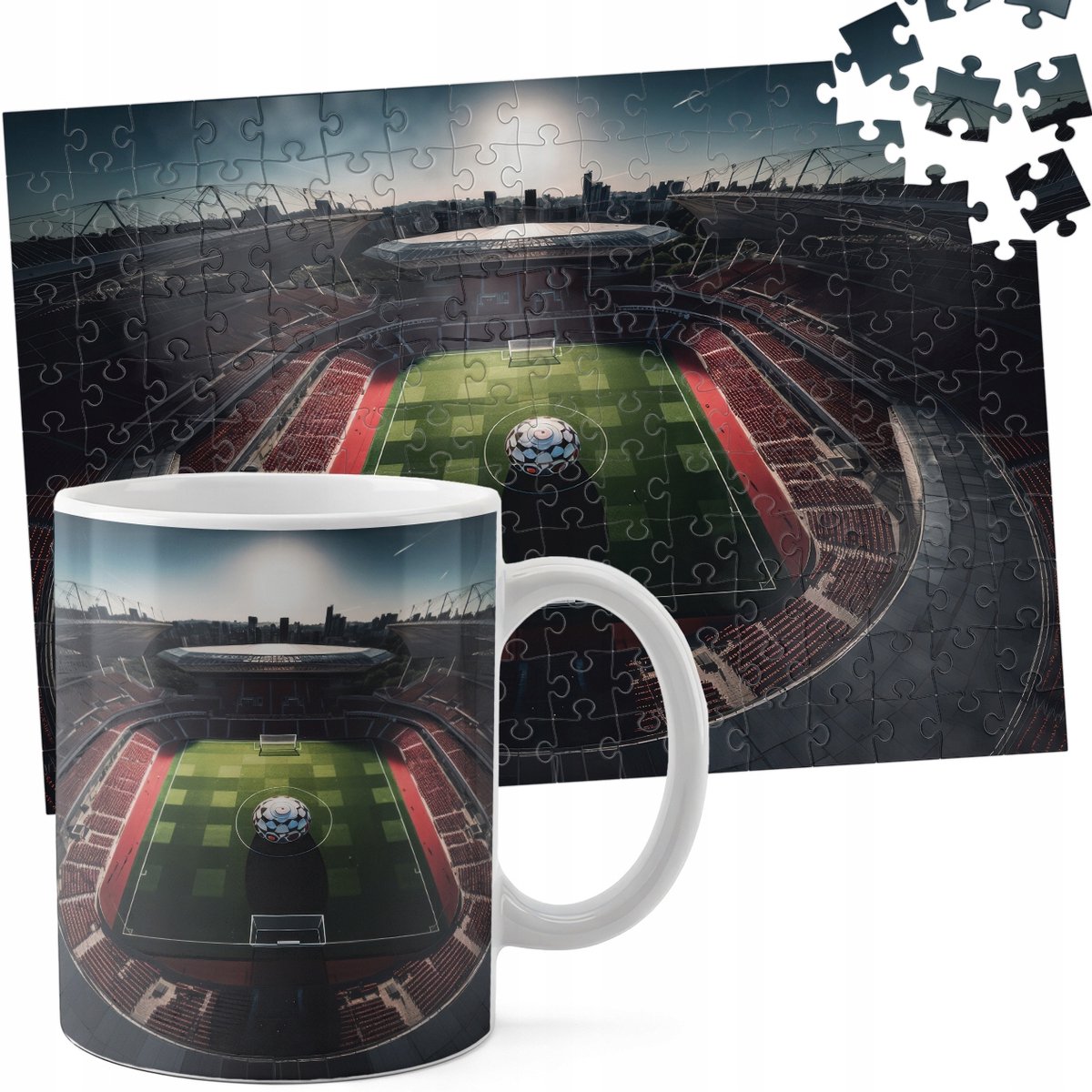 Set: Mok + 110-delige Puzzel - Voetbal Thema