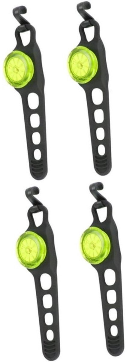 Fietslampen Set - Fietsverlichting LED - Veilig Fietsen - Waterdicht Ontwerp - 4 Stuks - Groen