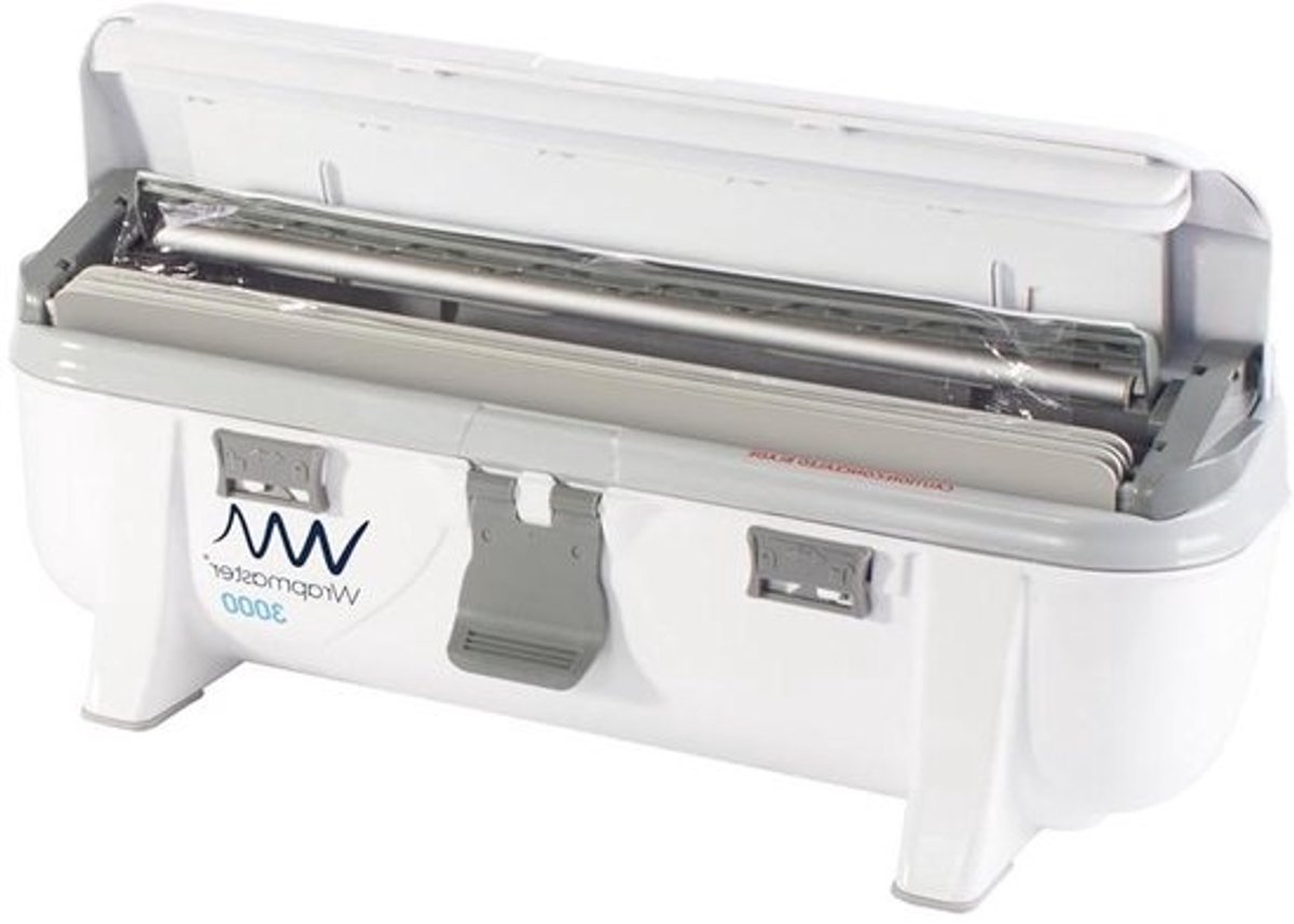 Folie Dispenser - Keukenrolhouder Folie - Voedsel Verpakken - Veilig Snijblad - 30.5 cm breed - Wit