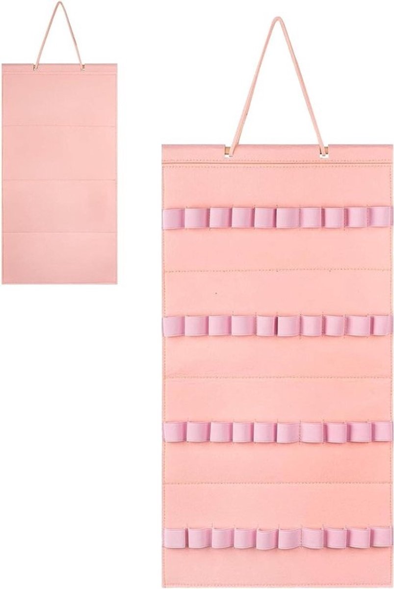 Hoofdband Wandhouder - Haaraccessoire Organizer - Accessoires Opbergen - 40 Sleuven - 30.8 x 59.3 cm - Roze