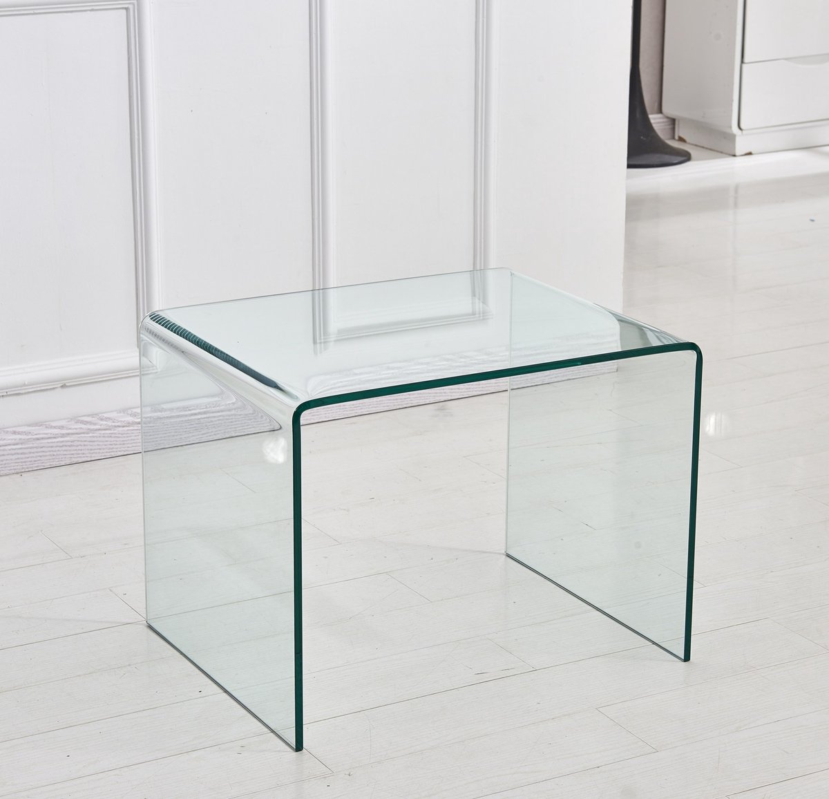 MODFU - Tafel - Sidetable - Transparant - Glas - 50 X 40 X 45 Cm