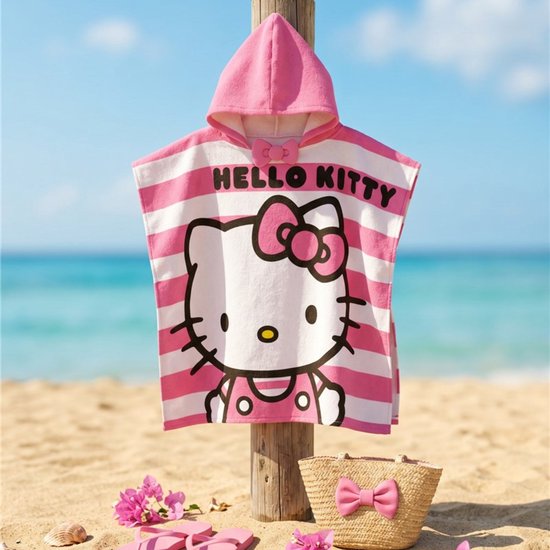 Hello Kitty Poncho - Voor kinderen - Roze — afbeelding 3