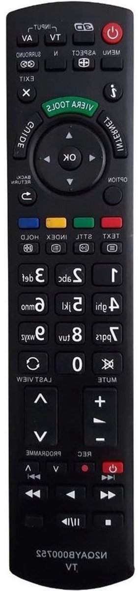 Afstandsbediening Televisie - Universele Bediening - TV Kijken - Directe Vervanging - 10 Meter Bereik - Zwart