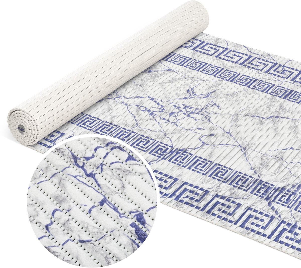 ANRO Badmat Blauw 65x160cm Antislip Douchemat Afwasbaar Sneldrogend